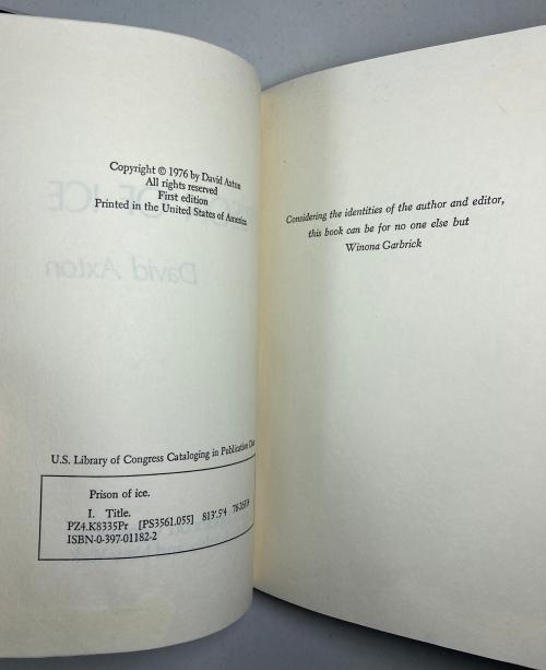 Prison of Ice by David Axton (Dean Koontz) First Edition, Signed