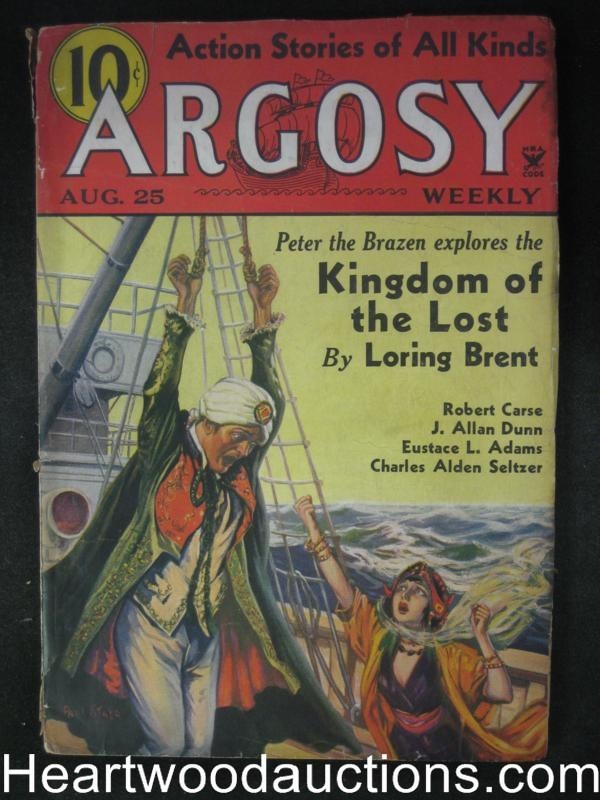 Argosy Aug 25, 1934 Peter the Brazen Cover,Wild