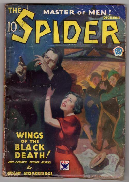 The Spider Dec 1933 Howitt Cvr, 1st Norvell Page-written SPIDER novel - Pulp