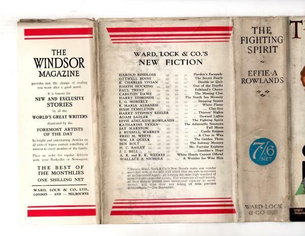 The Fighting Spirit by Effie Adelaide Rowlands (First Edition) Ward File Copy