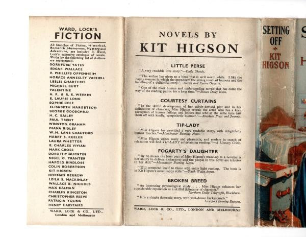 Setting Off by Kit Higson (First Edition) Ward File Copy