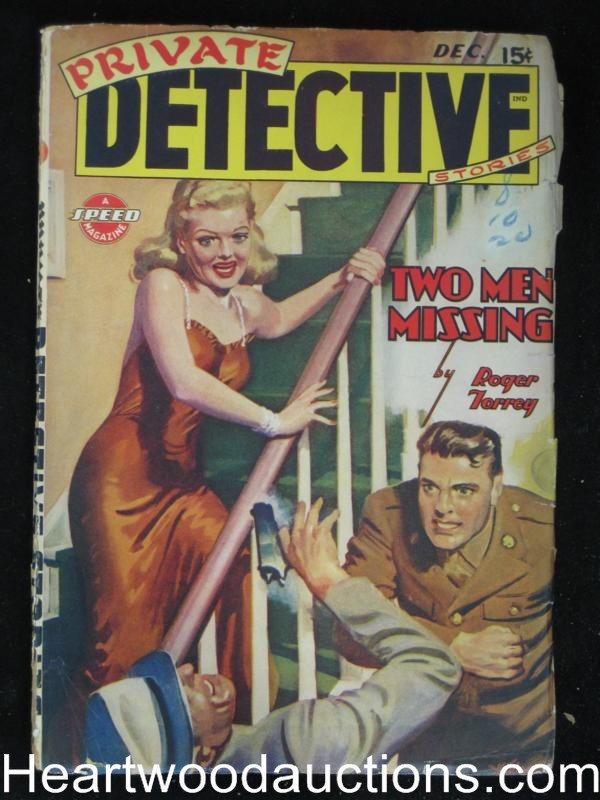 "Private Detective" December 1943 Ward Cvr, Donald Wandrei, Hugh Cave