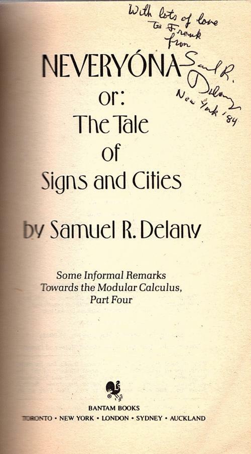 Neveryona by Samuel R. Delany (First Printing) Signed
