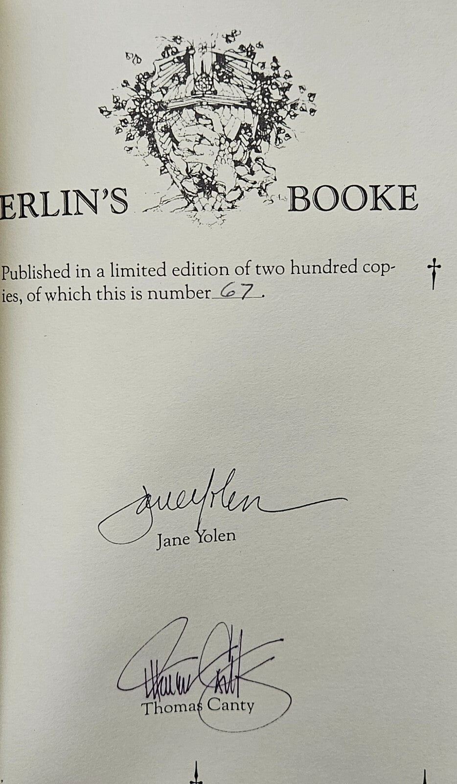 Merlin's Booke by Jane Yolen Signed 1st Ltd Tom Canty art