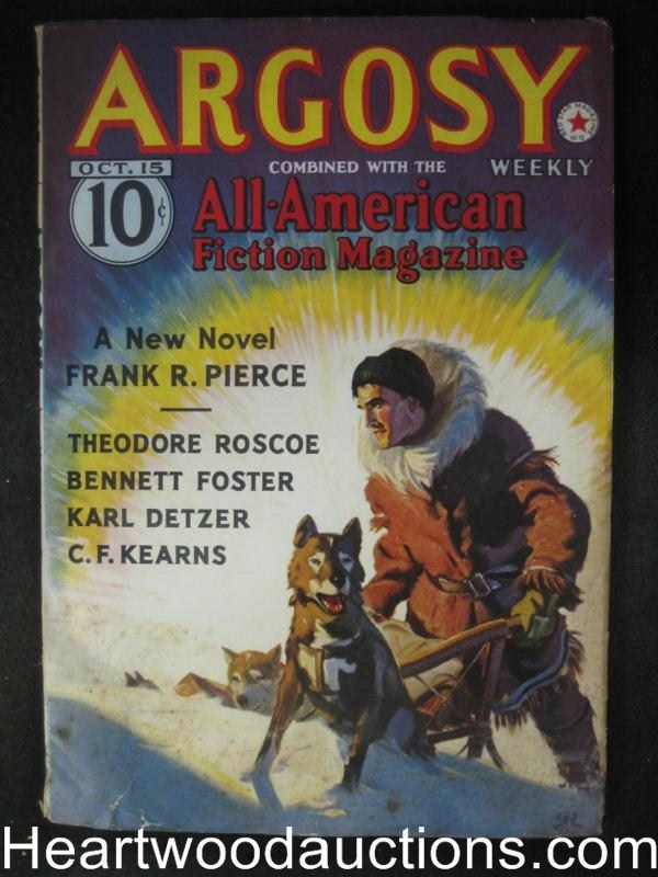 Argosy Oct 15, 1938 Awesome Belarski Cvr, 1st Horatio Hornblower - High Grade