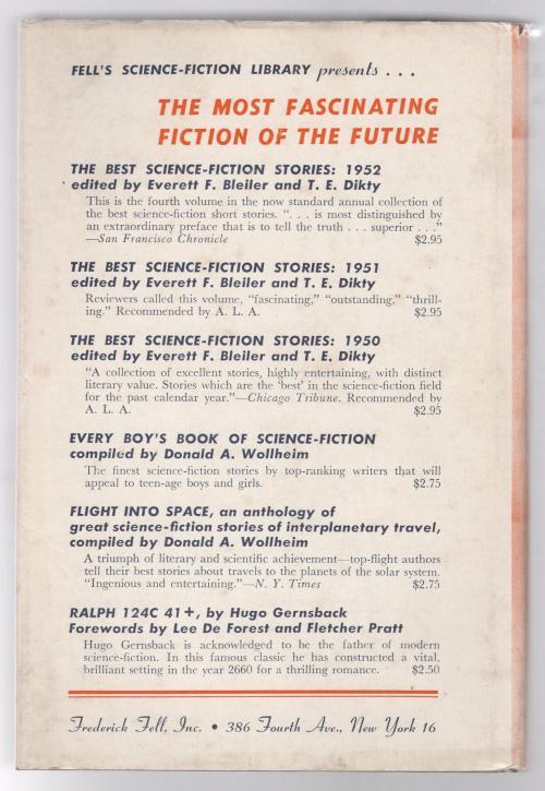 Year's Best Science Fiction Novels 1953 by Bleiler & Dikty Erle Korshak's Copy