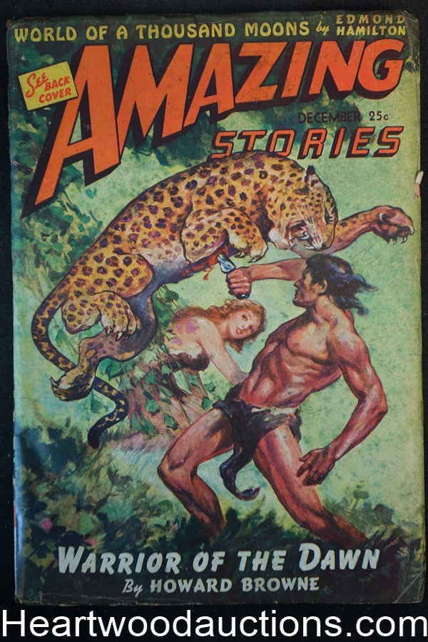 Amazing Stories Dec 1942 J. Allen St. John CVR, Howard Browne, Edmond Hamilton,