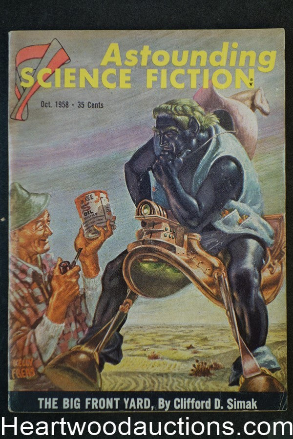 Astounding Science Fiction Oct 1958 Kelly Freas Cvr, Simak, Ash, Rog Phillips