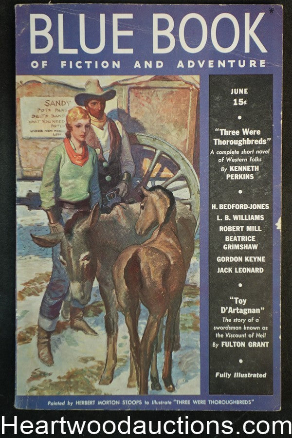 Blue Book Jun 1938  Kioga of the Unknown Land - High Grade