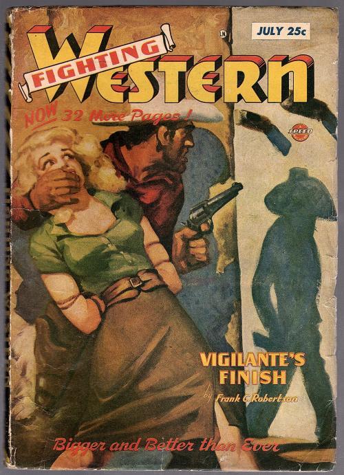 Fighting Western Jul 1948 GGA Bondage Cvr, Frank C. Robertson - Pulp