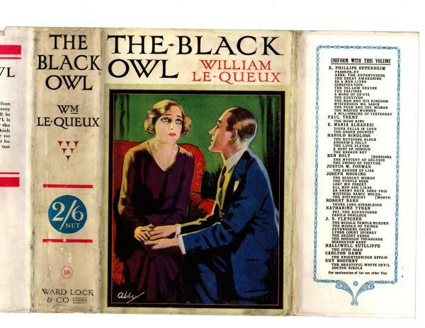 The Black Owl by Wm. Le Queux (Hubin Listed) Abbey Cvr, Ward File Copy