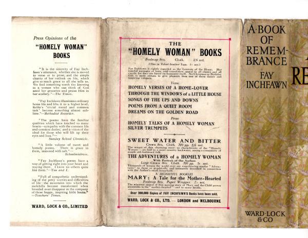 A Book of Remembrance by Fay Inchfawn (First Edition) Publisher's Copy