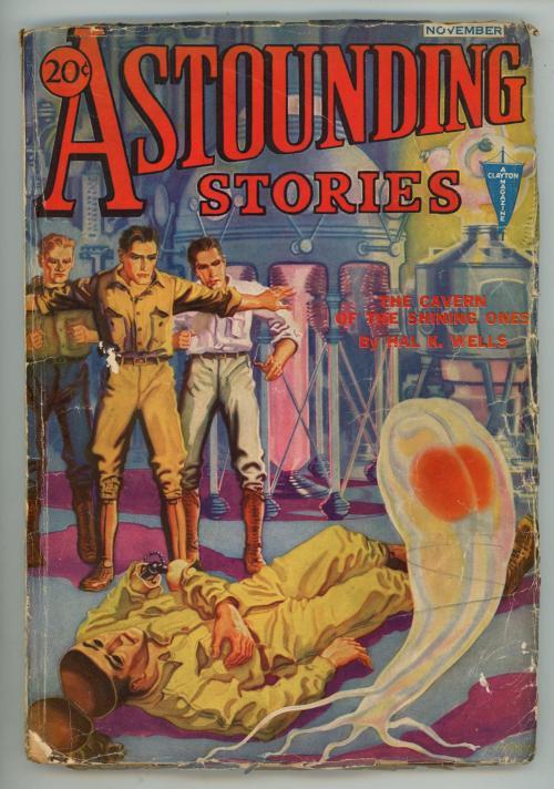 Astounding November 1932 H.W. Wesso cvr, Clayton issue