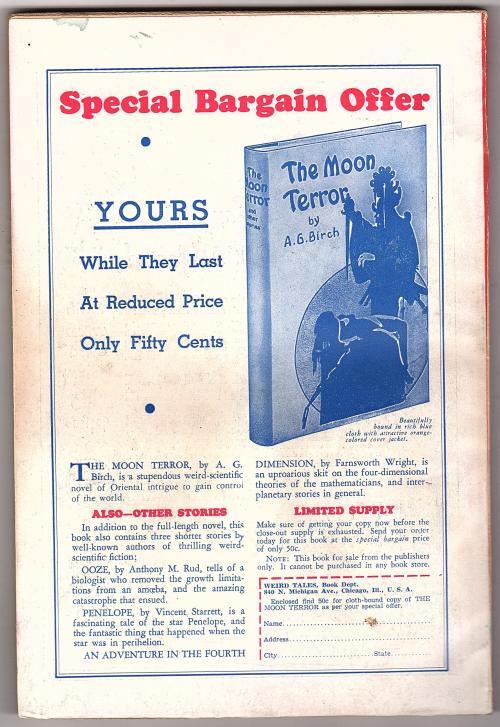 Weird Tales Aug 1937 Brundage Cvr; Robert E. Howard; Kuttner; Wellman - Pulp