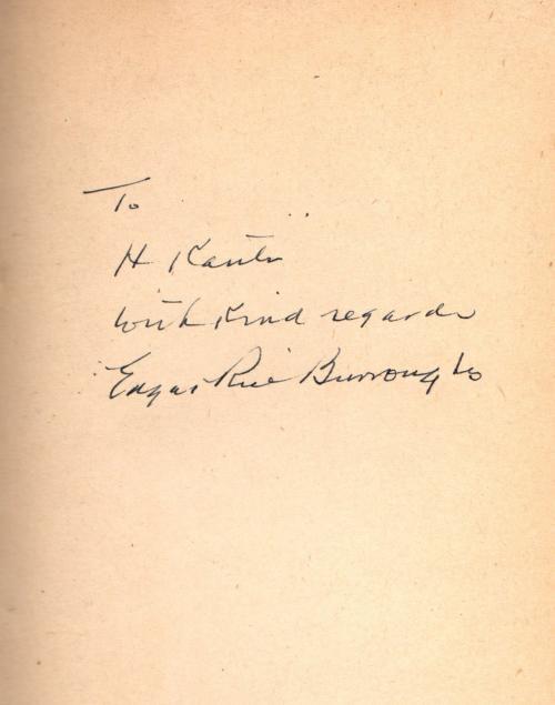Tarzan and the Jewels of Opar by Edgar Rice Burroughs (First) Signed