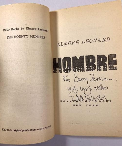 Hombre by Elmore Leonard (First Edition) Signed