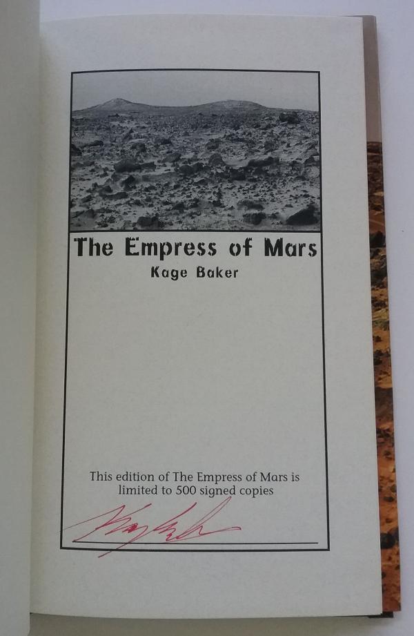 Empress of Mars by Kage Baker (First Edition) Limited Signed