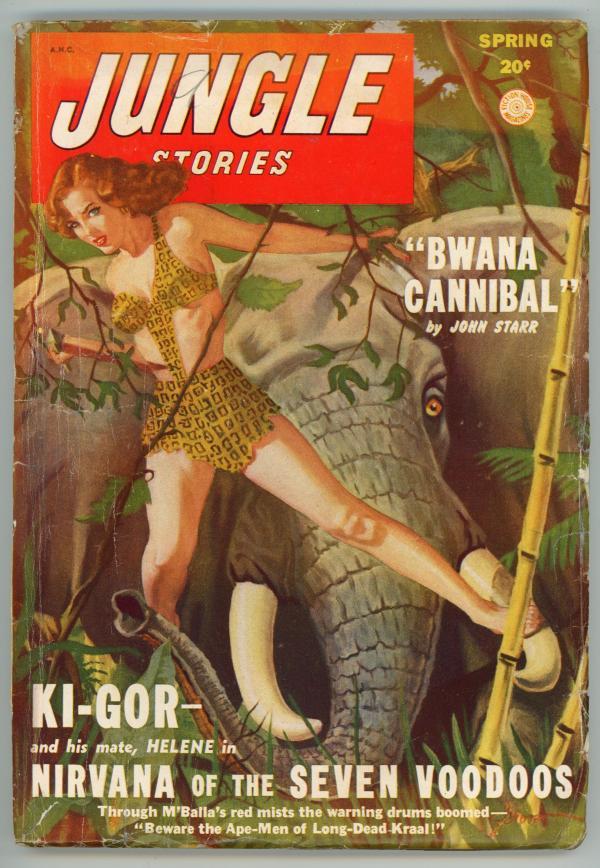 Jungle Stories  Spring 1949  GGA Cover art; Ki Gor Nirvana of the Seven Voodoos