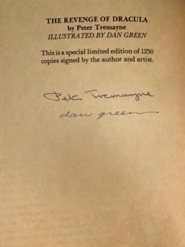 The Revenge of Dracula by Peter Tremayne (First US, Ltd) Signed