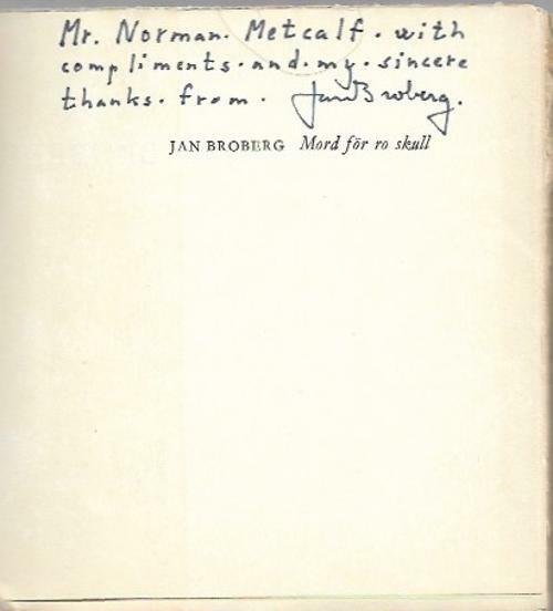 Mord: For Ro Skull by Jan Broberg (First Edition) Signed
