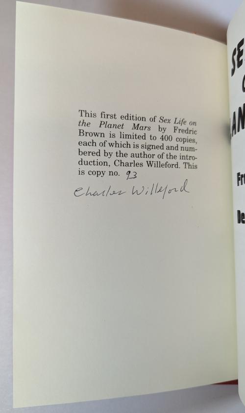 Sex Life on the Planet Mars by Fredric Brown (First Edition) Limited Signed