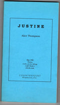 Justine by Alice Thompson (First Edition) Uncorrected Bound Galley Proof