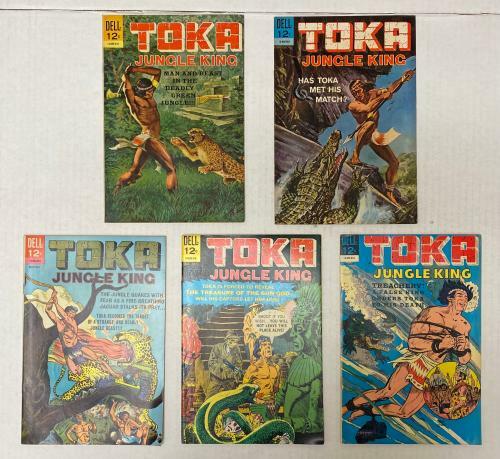 Lot of 5 Toka Jungle King Dell Raw Comics