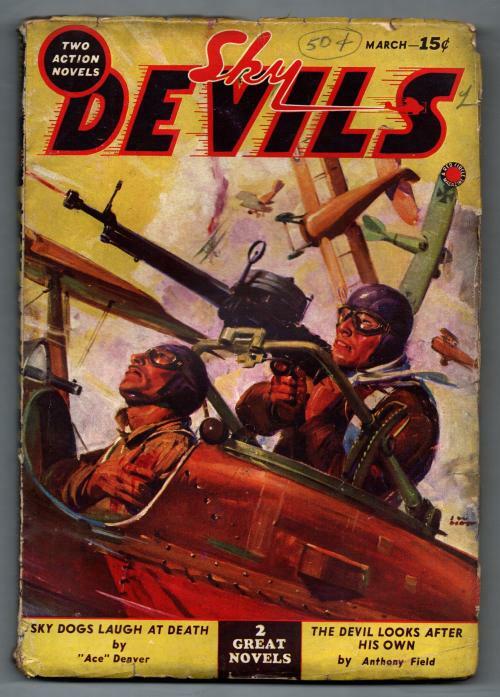 Sky Devils Mar 1938 Pulp First Issue; J.W. Scott Cvr; Robert Sidney Bowen