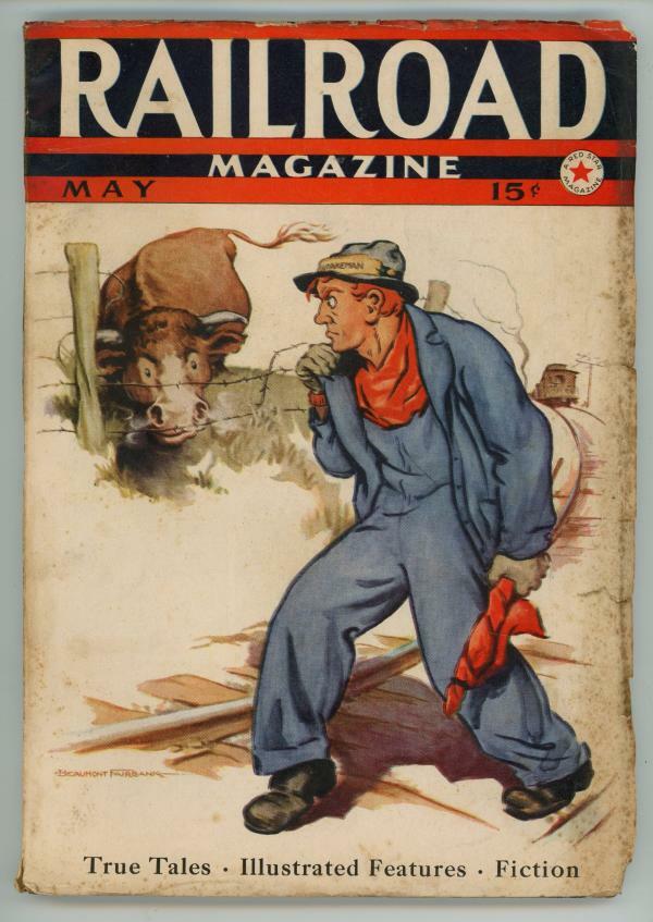 Railroad Magazine May 1938 Beaumont Fairbank Cover Art Pulp