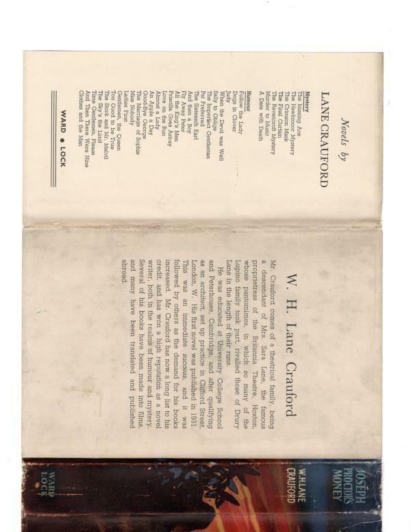 Joseph Proctor's Money by W. H. Lane Crauford (First Edition) File Copy