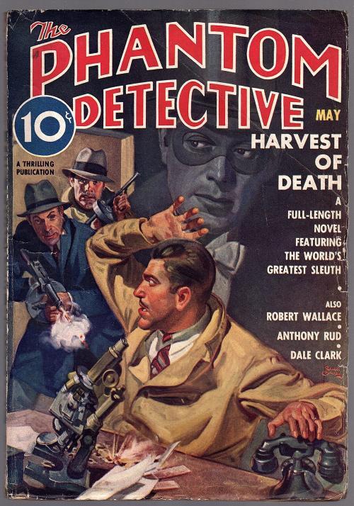 Phantom Detective May 1937 Belarski Cover, Robert Wallace  - Pulp