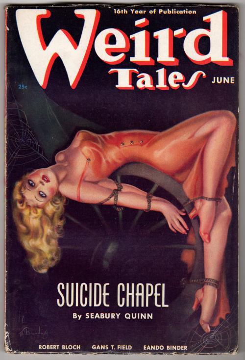 Weird Tales Jun 1938 Classic Brundage Bondage Cover; H. P. Lovecraft - Pulp