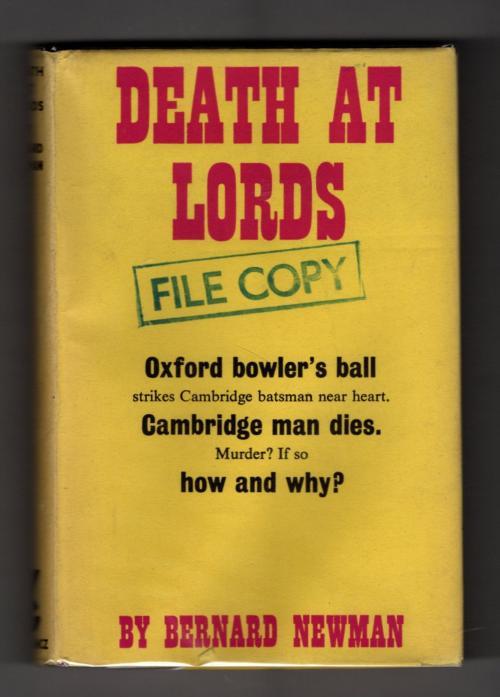 Death at Lords by Bernard Newman (First Edition) Gollancz File Copy