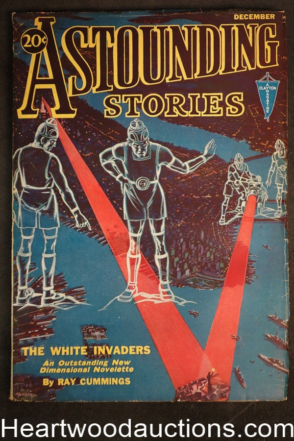 Astounding Dec 1931 H.W. Wesso cvr, Ray Cummings, Murray Leinster