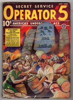 Operator #5 Jul-Aug 1939 Wild War Tank Assault Cover by Howitt - Pulp
