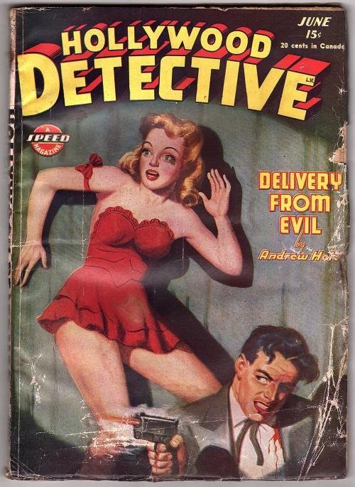 Hollywood Detective Jun 1945 GGA assault cvr; Ray Cummings - Pulp