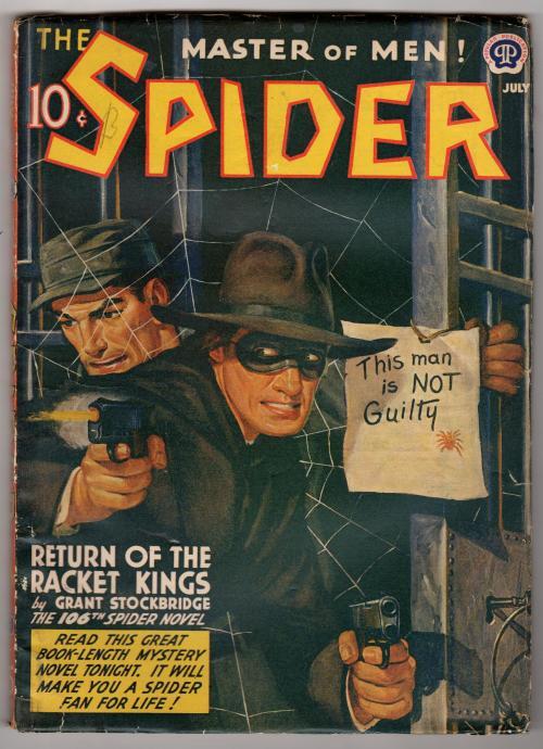 The Spider Jul 1942 DeSoto Cvr, Lynch mob, Ed Race story