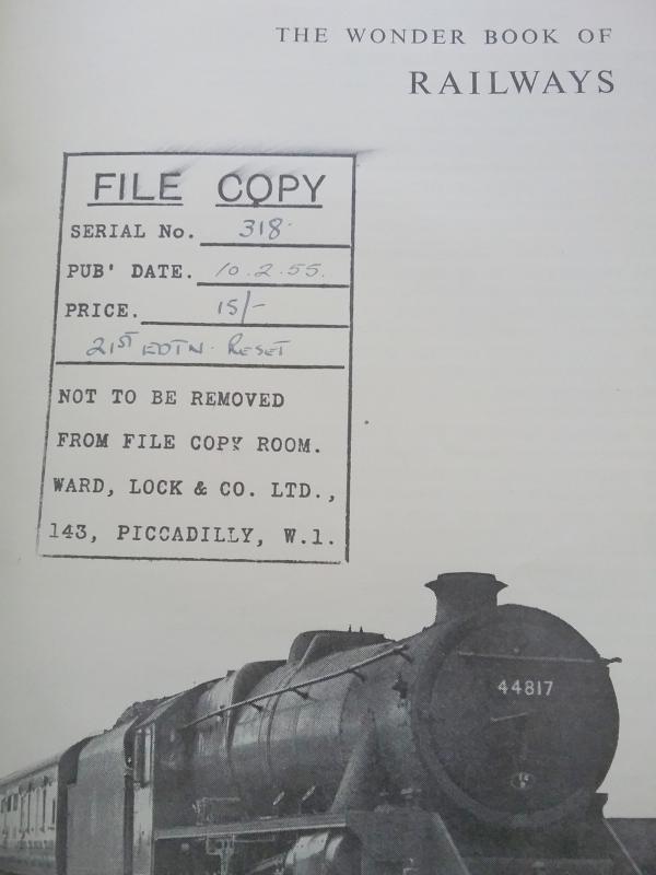 The Wonder Book of Railways by Ward, Lock (Publisher's Copy)
