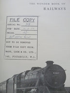 The Wonder Book of Railways by Ward, Lock (Publisher's Copy)