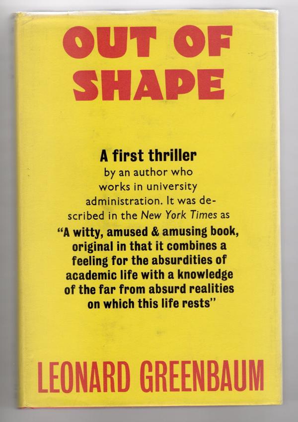 Out of Shape by Leonard Greenbaum (First UK Edition) File Copy