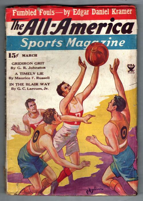 All-America Sports Magazine Mar 1935 Pulp Basketball Cvr; Edgar Daniel Kramer