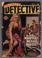 Private Detective" October 1943 H.J. Ward Cvr, Roger Torrey - Pulp