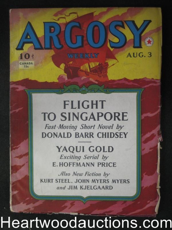 Argosy August 3, 1940 1st pattern Cvr, E.Hoffman Price