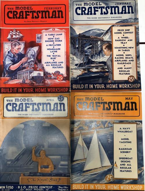 Lot of 10 "The Model Craftsman" Magazines 1935/36/37