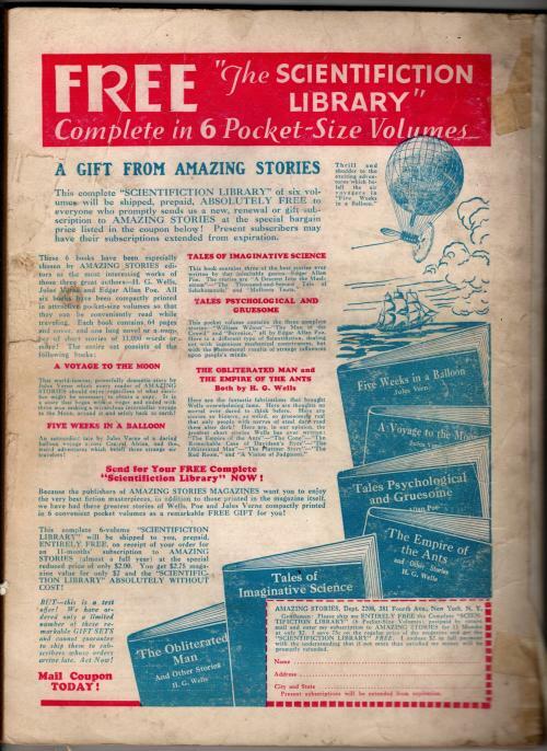 Amazing Stories Quarterly Summer 1930 Morey Cvr; A. H. Verrill; J. W. Campbel...
