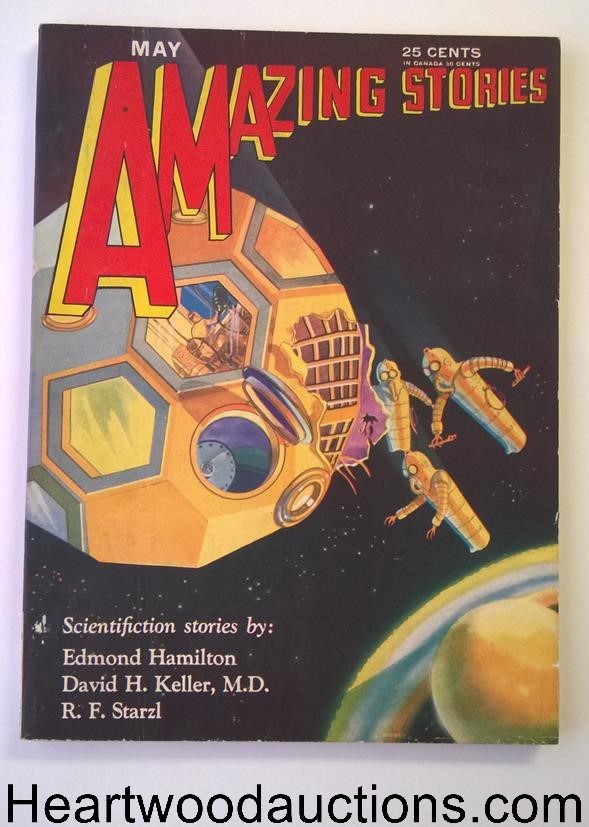 Amazing Stories May 1930 Edmond Hamilton, Leo Morey Cvr