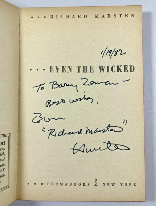 Even the Wicked by Richard Marsten (First Edition) Signed