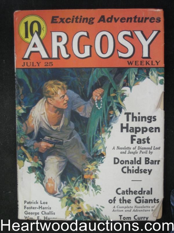 Argosy July 25,  1936 Jungle Mystery Cvr, Max Brand  - High Grade
