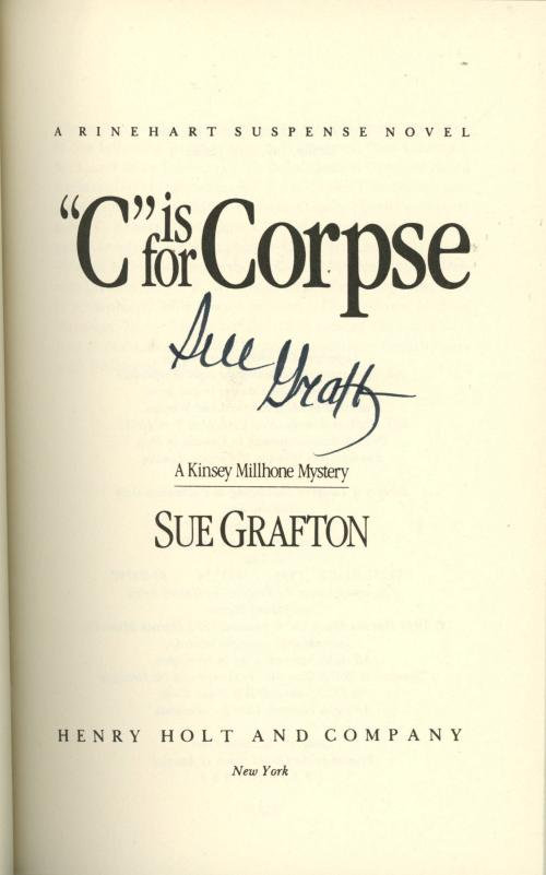 C is for Corpse by Sue Grafton (Signed) Advanced Copy Signed