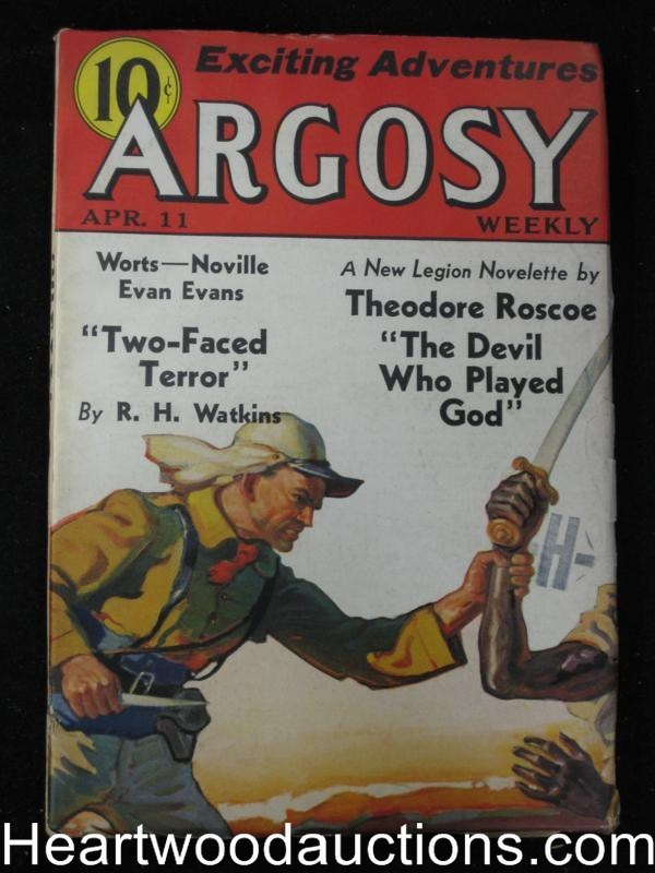 Argosy Apr 11, 1936 Worts,Foreign Legion Cvr - High Grade
